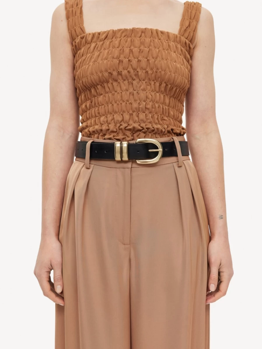 By Malene Birger Zoira Black Leather Belt for Women