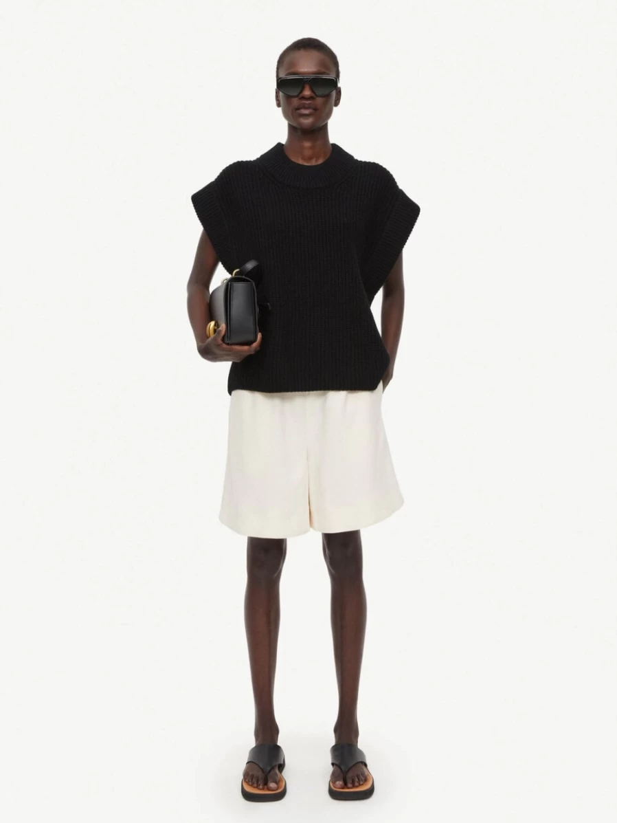 By Malene Birger Women's Black Ribbed Vest - Farima Style Slim Fit Tank Top