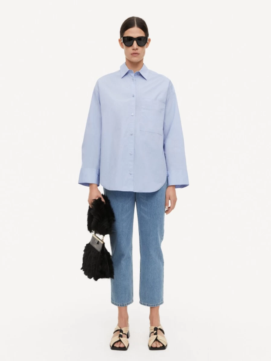 By Malene Birger Women's Brunnera Blue Derris Organic Cotton Shirt
