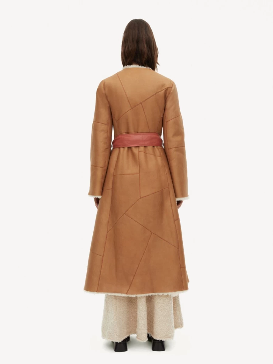 By Malene Birger Women's Vanilla Cream Perugia Shearling & Suede Winter Coat