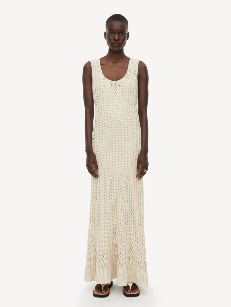 By Malene Birger Women's Lione Maxi Dress in Lt. Sand | Elegant Boho Chic Beachwear