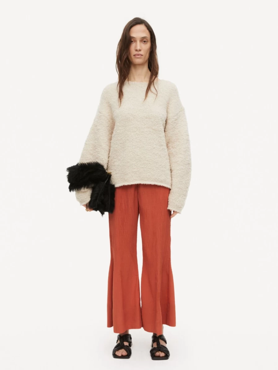 By Malene Birger Women's Charlott Pleated Trousers in Autumn Glaze - Elegant High-Waisted Palazzo Pants