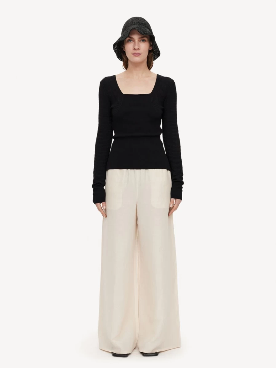By Malene Birger Women's Campine Wide-Leg Trousers in Pearl