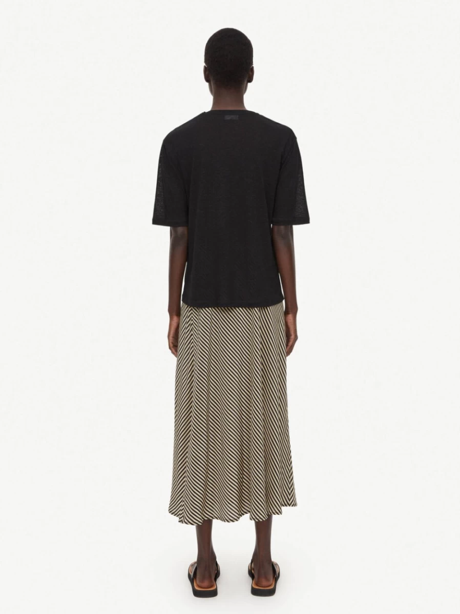 By Malene Birger Women's Diagonal Stripe Silk Midi Skirt - Bosha