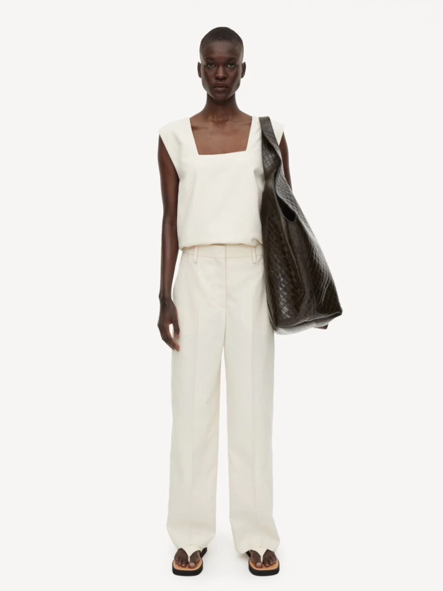 By Malene Birger Women's High-Waisted Vanilla Cream Trousers | Igda Premium Pants