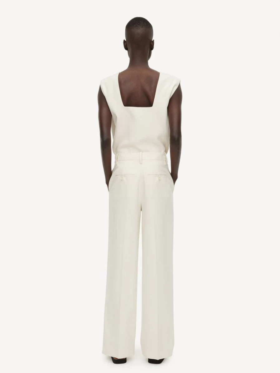 By Malene Birger Women's High-Waisted Vanilla Cream Trousers | Igda Premium Pants