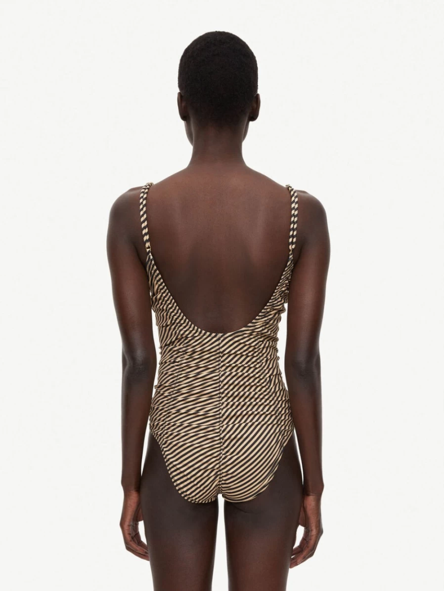 By Malene Birger Women's Tessa Diagonal Stripe Swimsuit
