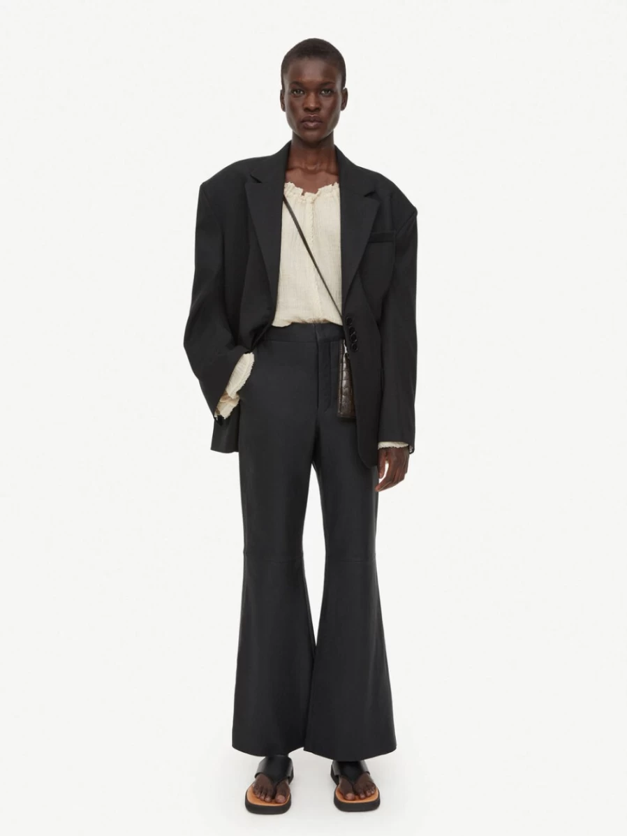 By Malene Birger Evyn Black Leather Trousers for Women