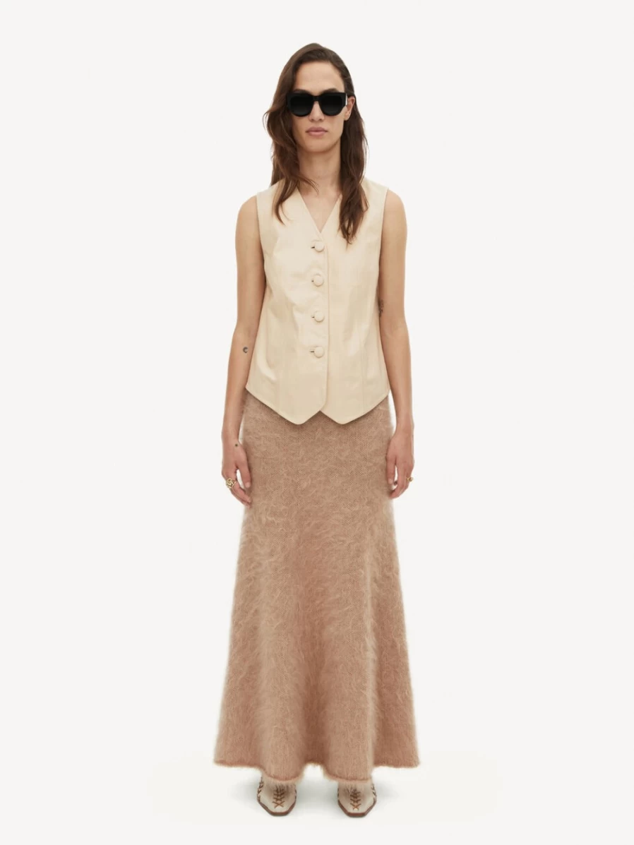 By Malene Birger Women's Hevina Maxi Skirt in Twill Beige - Elegant Long Skirt for Women