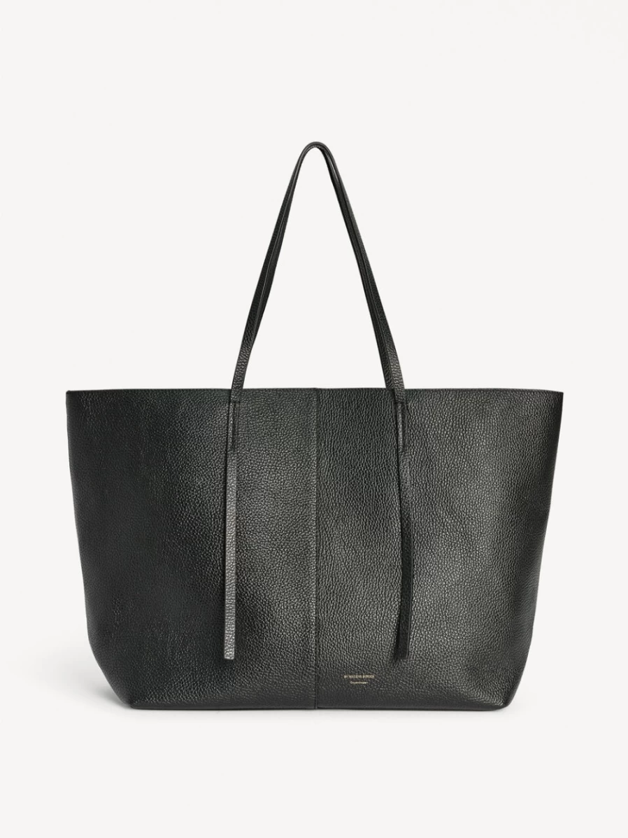 By Malene Birger Abilla Black Leather Tote Bag for Women