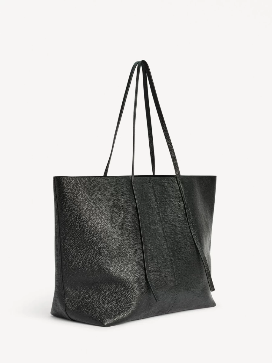 By Malene Birger Abilla Black Leather Tote Bag for Women