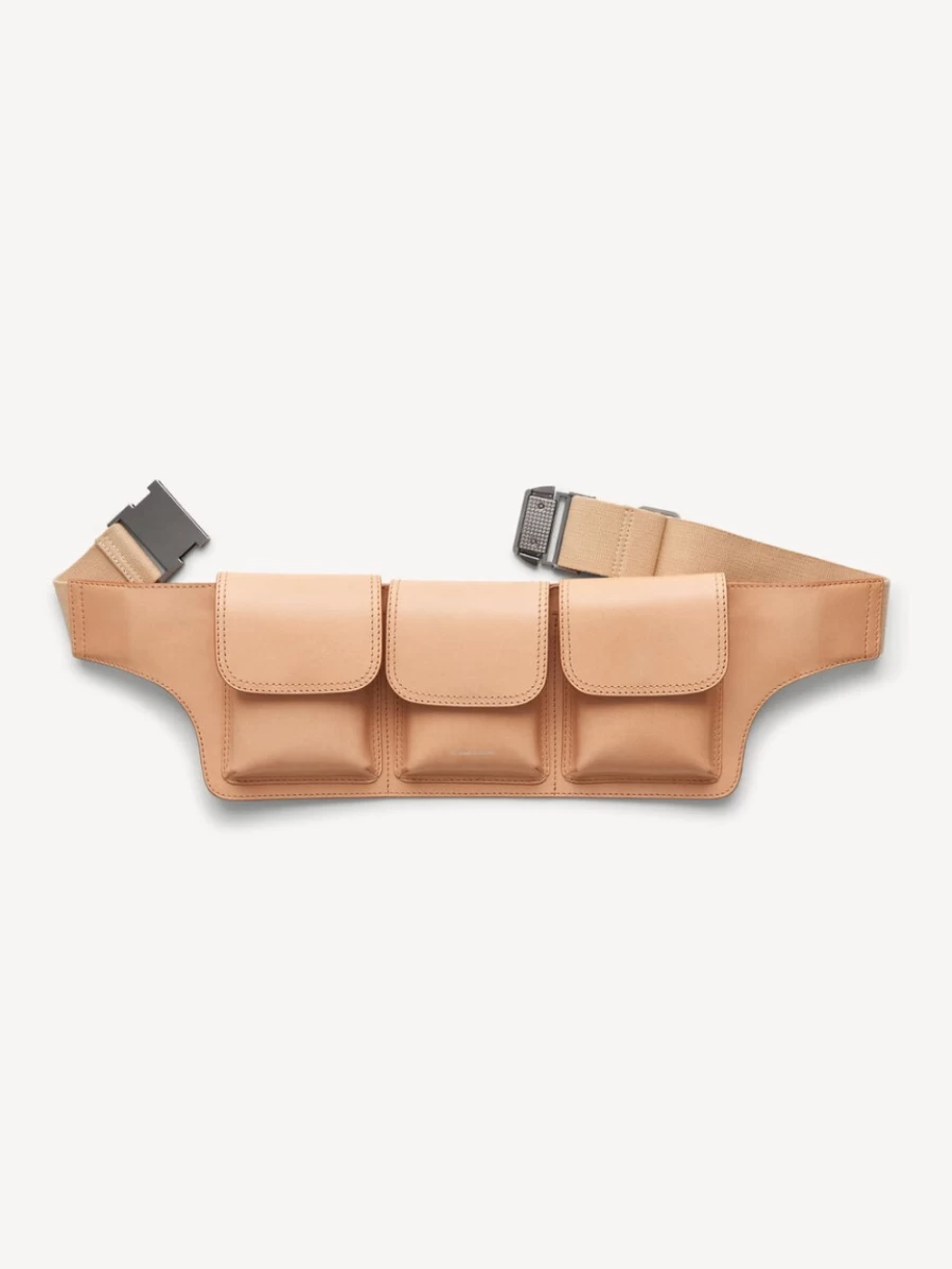 By Malene Birger Women's Tan Leather Belt Bag - Belmoa Crossbody Bag for Women