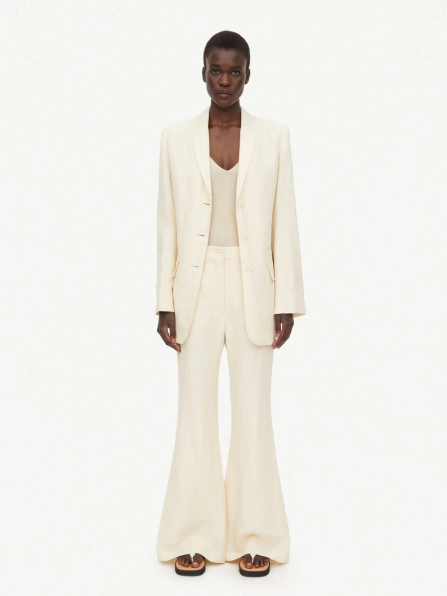By Malene Birger Women's Carass Flared Trousers in Pearl