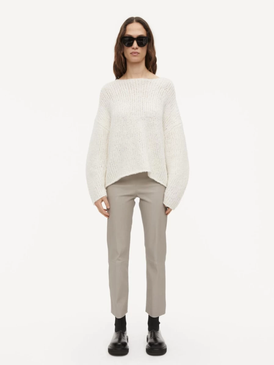 By Malene Birger Women's Florentina Leather Trousers in Marble