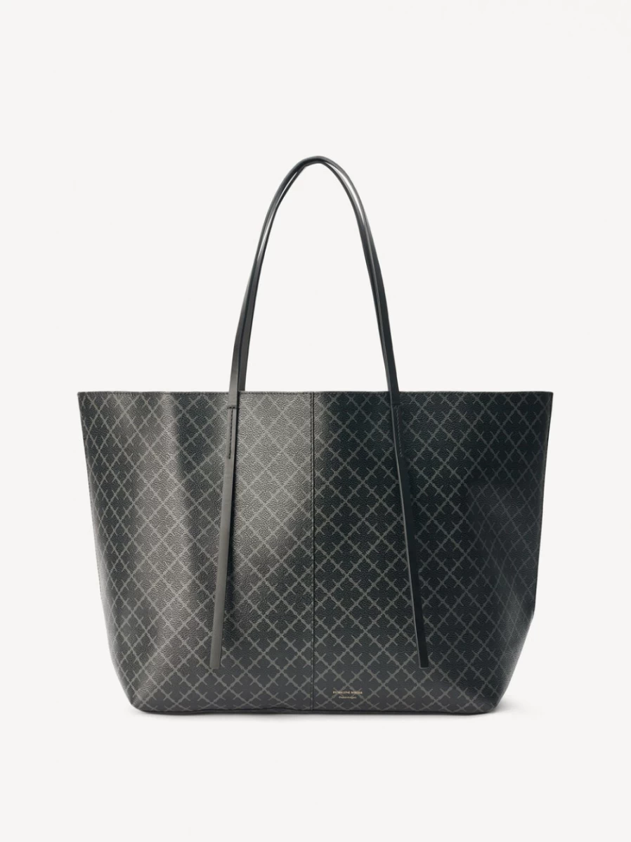 By Malene Birger Women's Charcoal Abi Printed Tote Bag