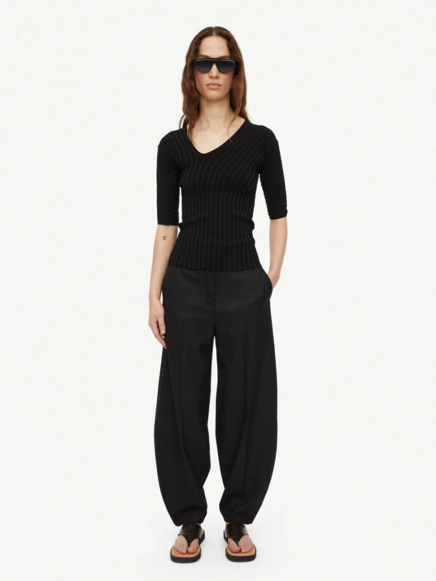By Malene Birger Ivena Top for Women - Black Elegant Blouse