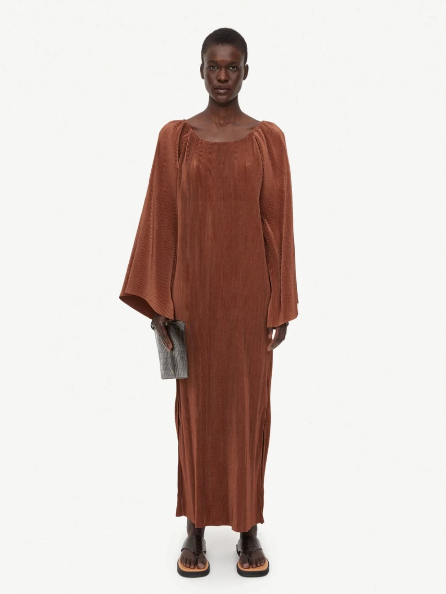 By Malene Birger Women's Viella Maxi Dress in Dark Tan - Elegant Boho Chic Long Dress