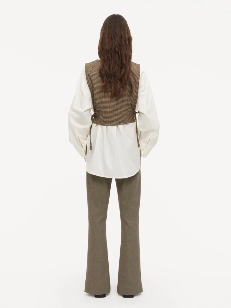 By Malene Birger Orianna High-Waisted Trousers for Women in Graphic Forest - Elegant Women's Pants