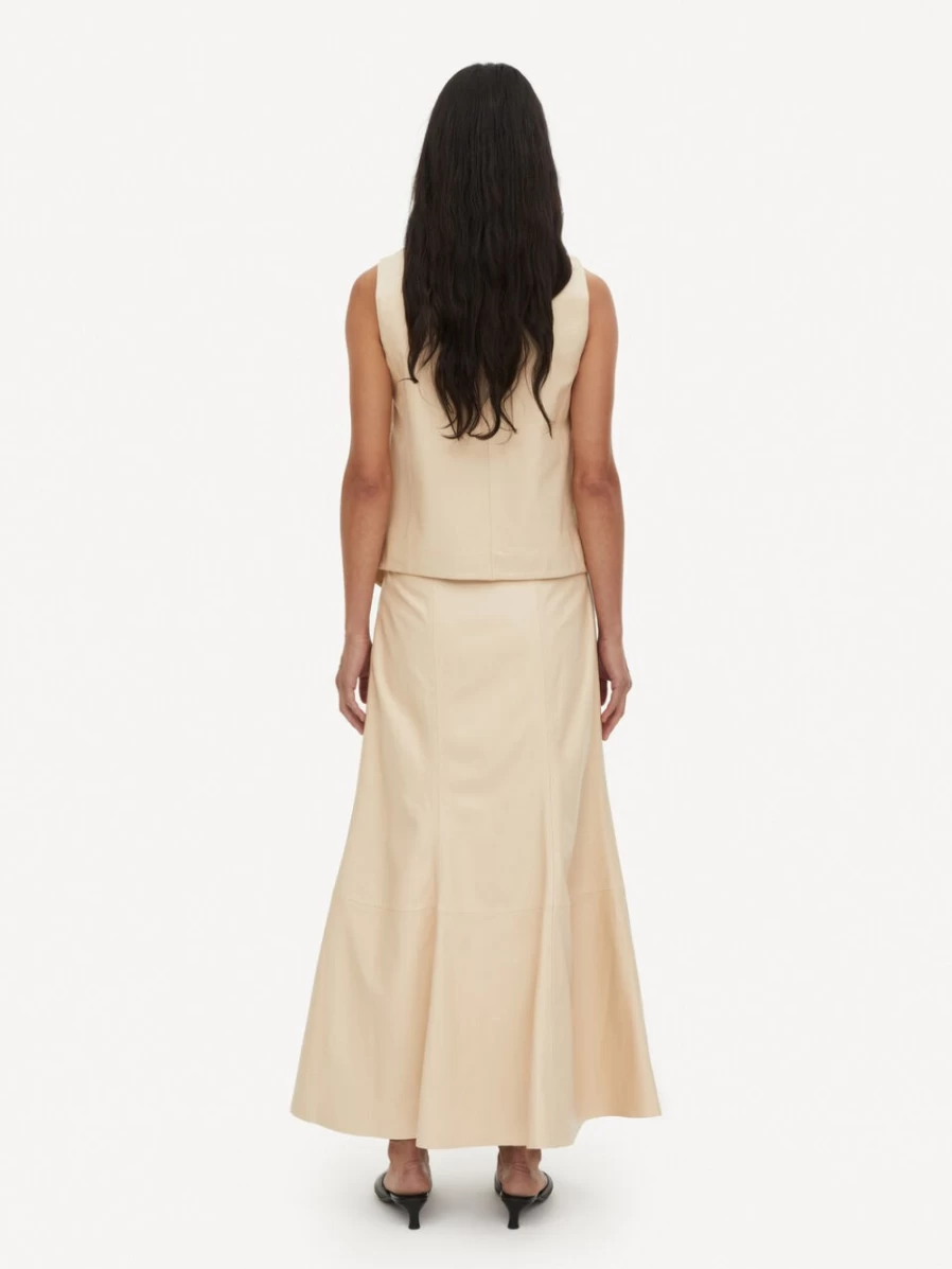 By Malene Birger Women's Vanilla Cream Floela Leather Maxi Skirt
