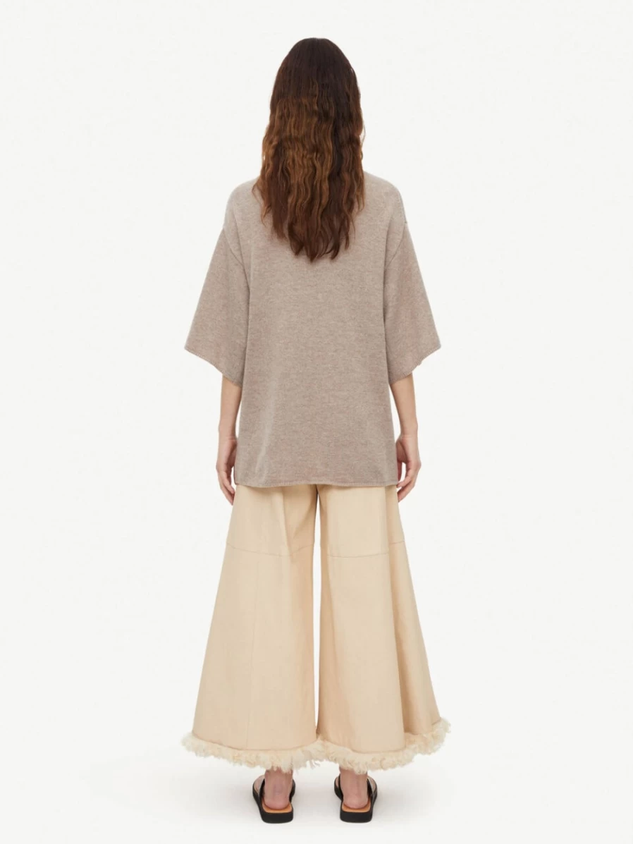 By Malene Birger Women's Vanilla Cream Muriell Genuine Leather Trousers