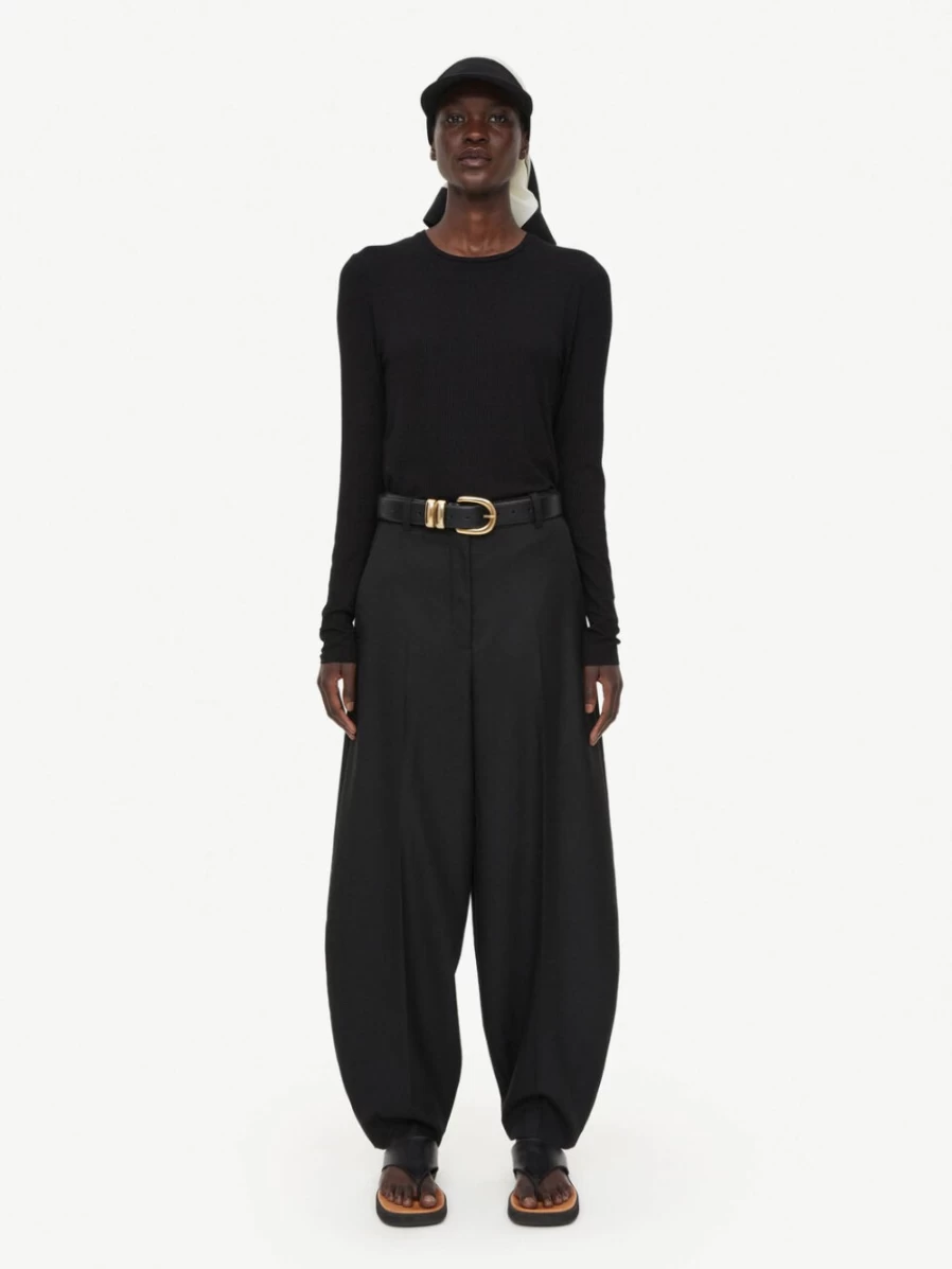 By Malene Birger Women's Black Speckled Top | Nimas Knitwear