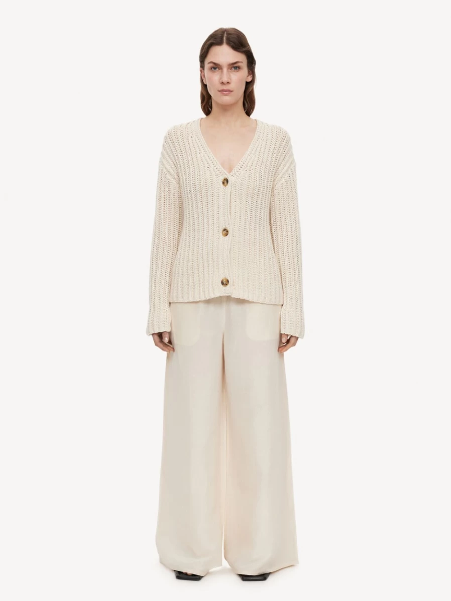 By Malene Birger Women's Lynea Cardigan in Lt. Sand | Lightweight Knit Sweater