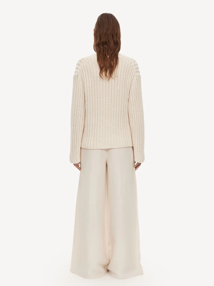 By Malene Birger Women's Lynea Cardigan in Lt. Sand | Lightweight Knit Sweater