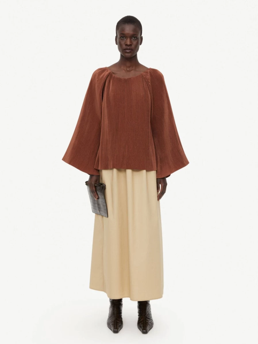 By Malene Birger Valma Blouse for Women in Dark Tan - Elegant Feminine Top