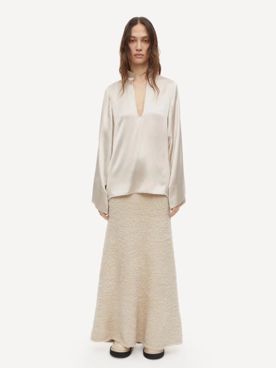 By Malene Birger Women's Lomaria Blouse in Stone - Elegant Feminine Top