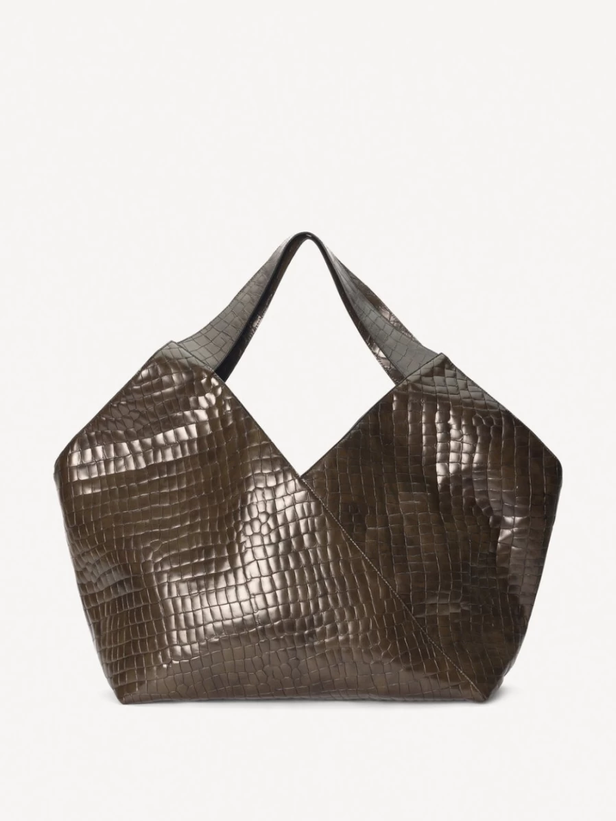 By Malene Birger Drewa Leather Tote Bag for Women in Dusty Brown