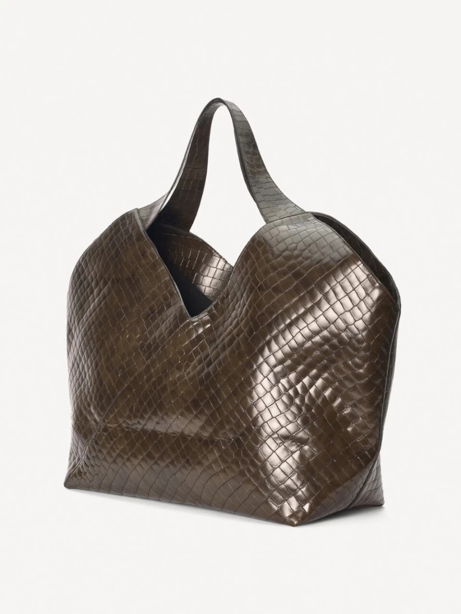 By Malene Birger Drewa Leather Tote Bag for Women in Dusty Brown