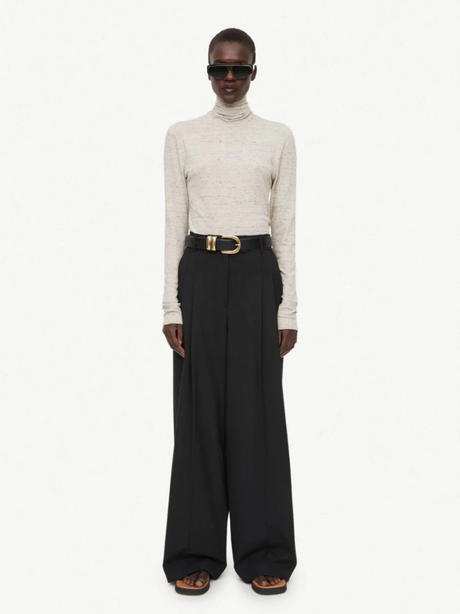By Malene Birger Women's Nilah Speckled Turtleneck Sweater in Oyster Gray