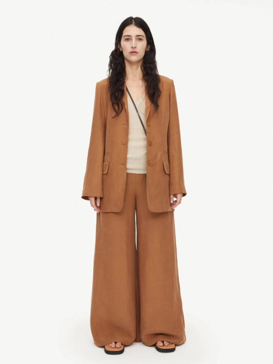 By Malene Birger Women's Campine Wide-Leg Trousers in Tobacco Brown