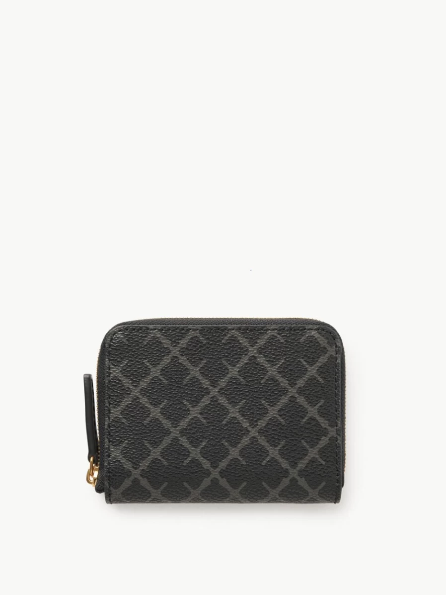 By Malene Birger Women's Elia Printed Coin Purse in Charcoal