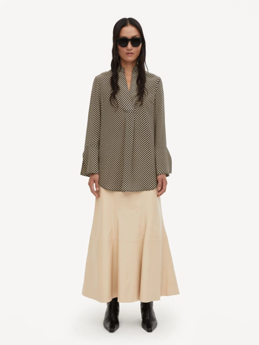 By Malene Birger Women's Diagonal Stripe Silk Blouse – Flaiy Elegant Top