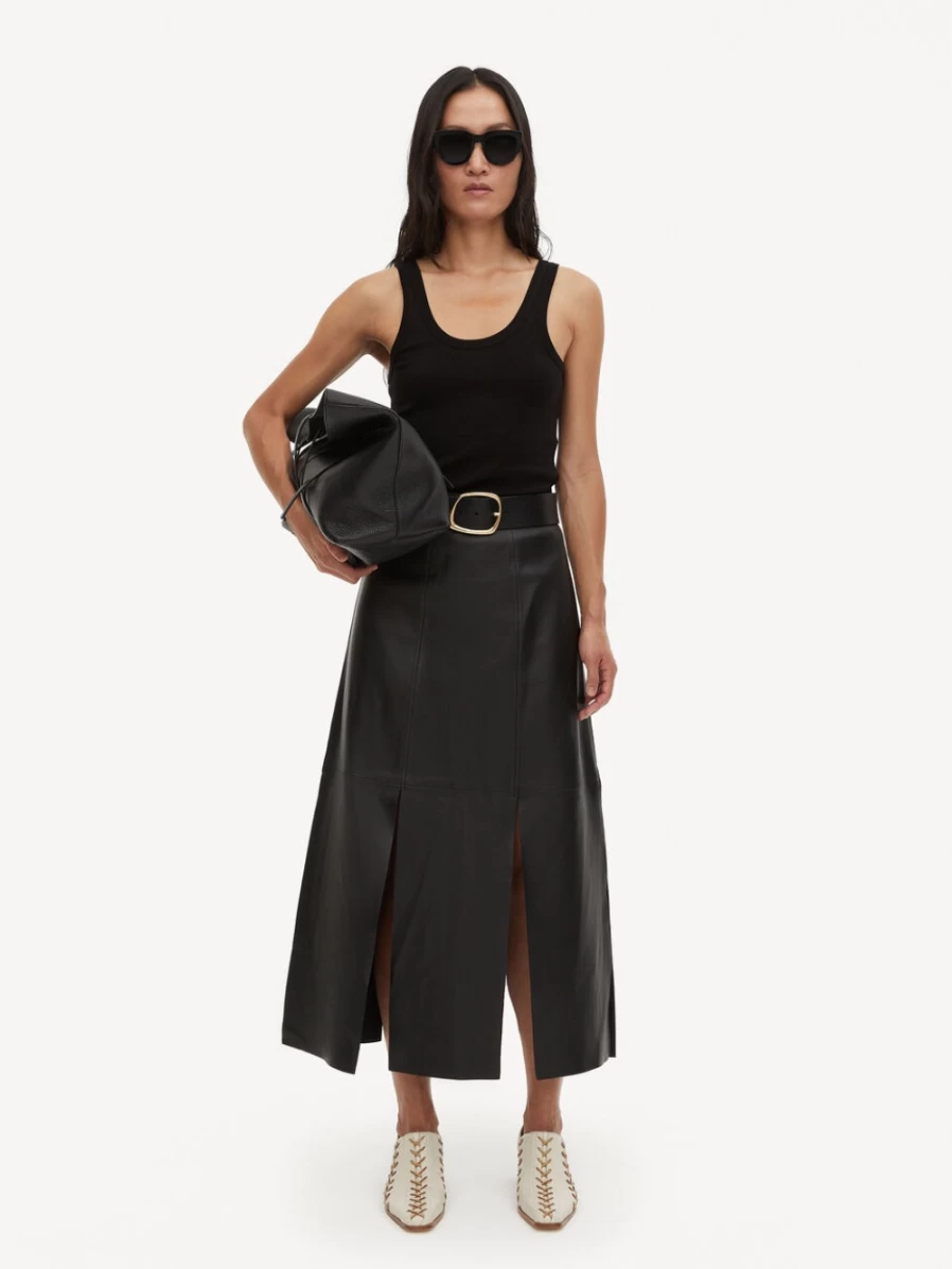 By Malene Birger Women's Black Lunes Leather Skirt