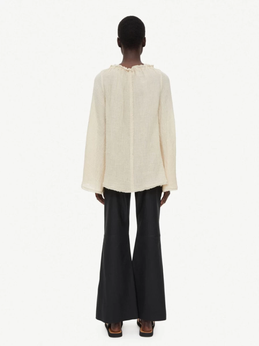 "By Malene Birger Women's Havanna Blouse in Lt. Sand | Elegant Casual Top"