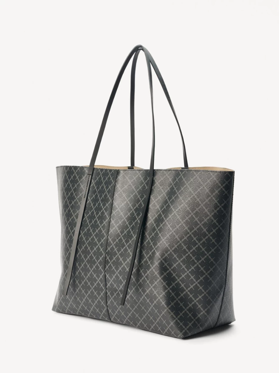 By Malene Birger Women's Charcoal Abi Printed Tote Bag