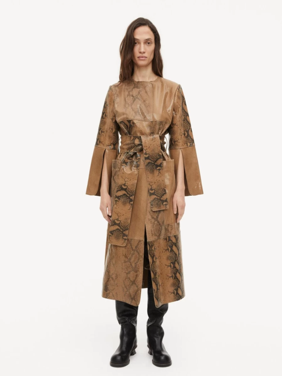 By Malene Birger Women's Snake Leather Coat - Roksi Style Premium Outerwear