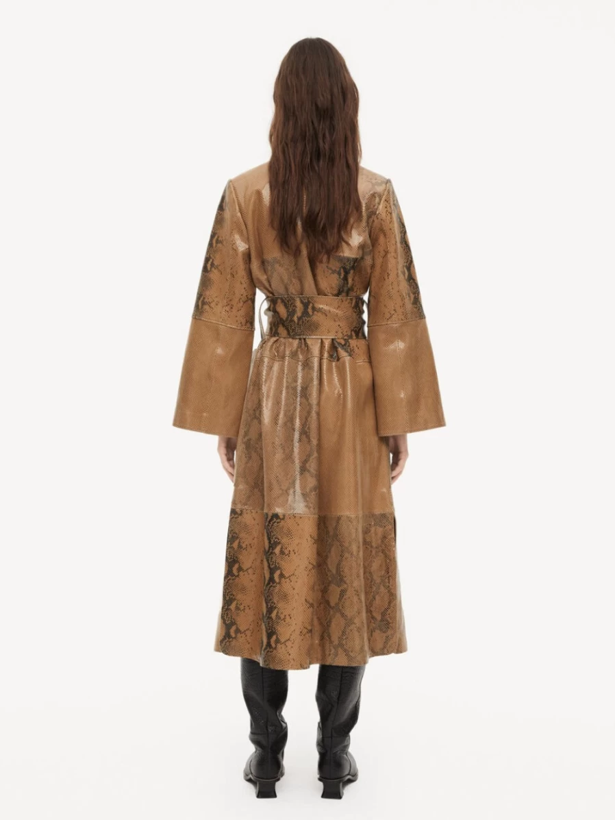 By Malene Birger Women's Snake Leather Coat - Roksi Style Premium Outerwear
