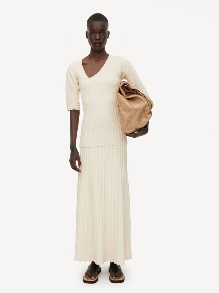 By Malene Birger Women's Idris Maxi Skirt in Soft White - Elegant Long Flowy Skirt