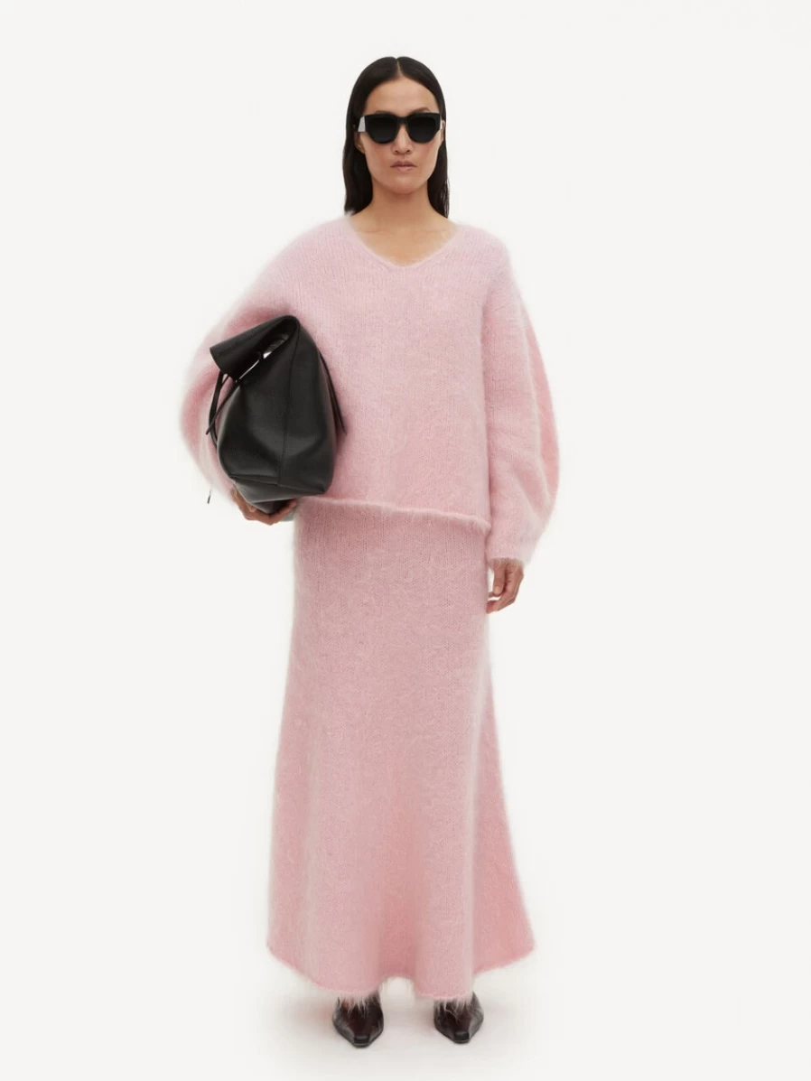 By Malene Birger Women's Hevina Maxi Skirt in Bubble Pink - Elegant Long Flowy Skirt