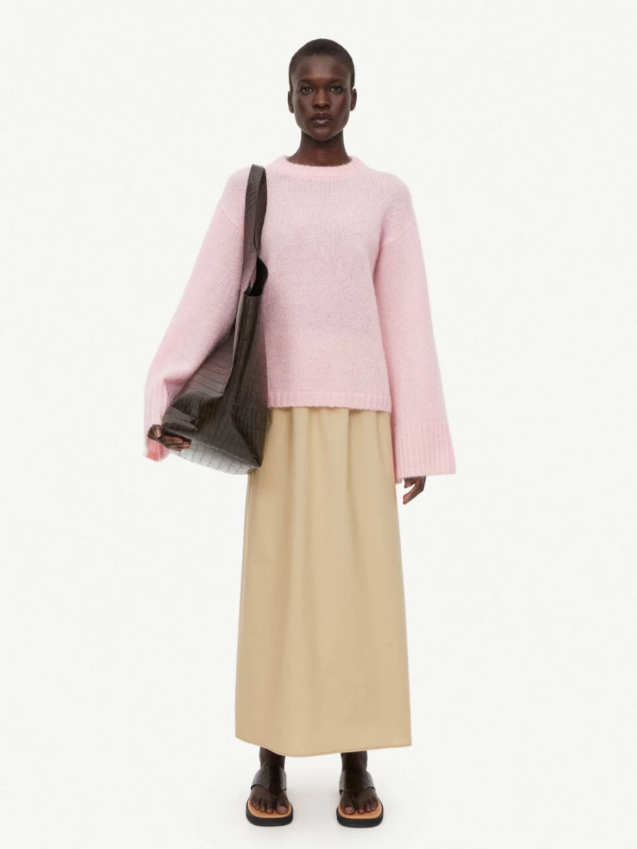 By Malene Birger Women's Cierra Sweater in Bubble Pink | Soft Knit Pullover