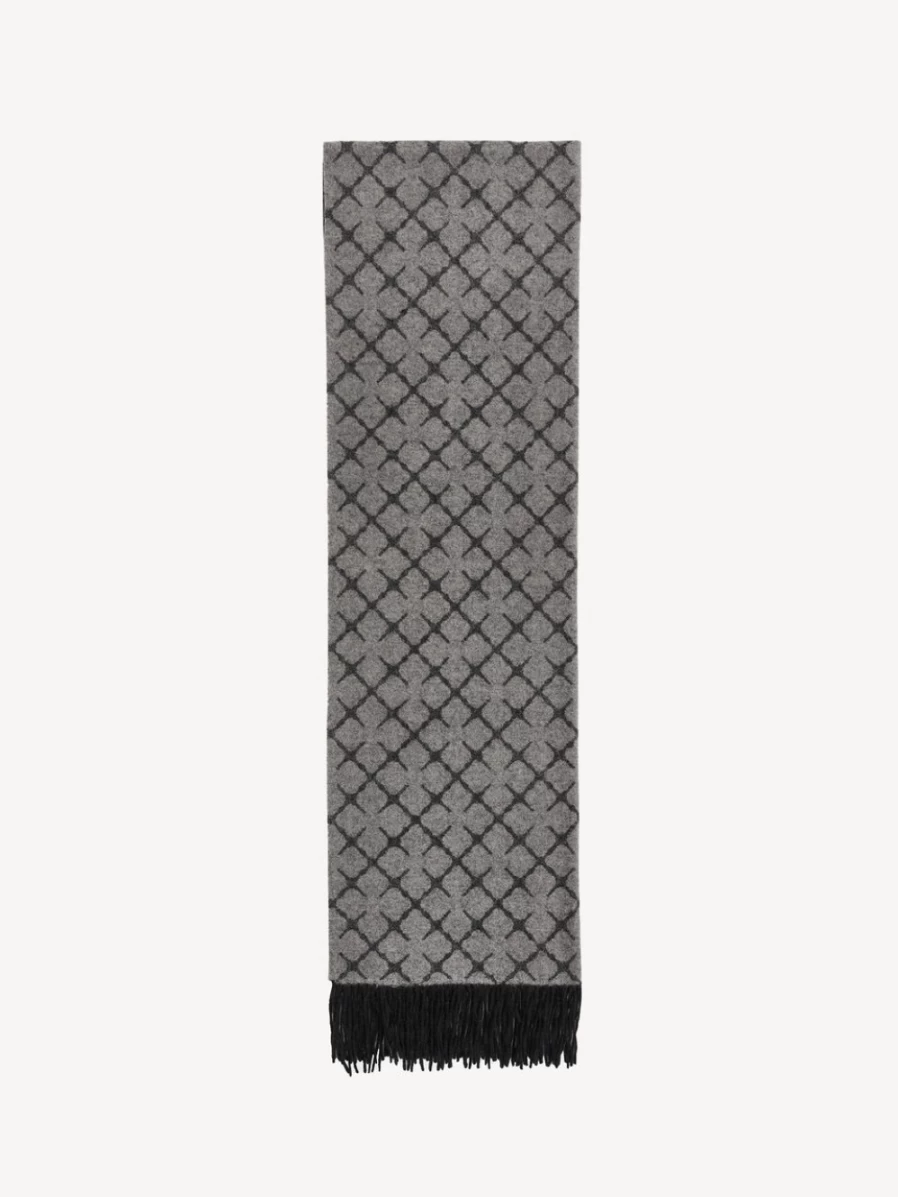 By Malene Birger Light Grey Melange Cashmere-Blend Scarf for Women - Ortega Collection