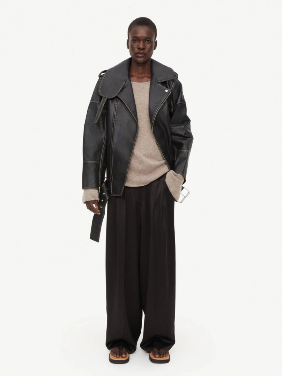 By Malene Birger Fallapella High-Waisted Black Trousers for Women
