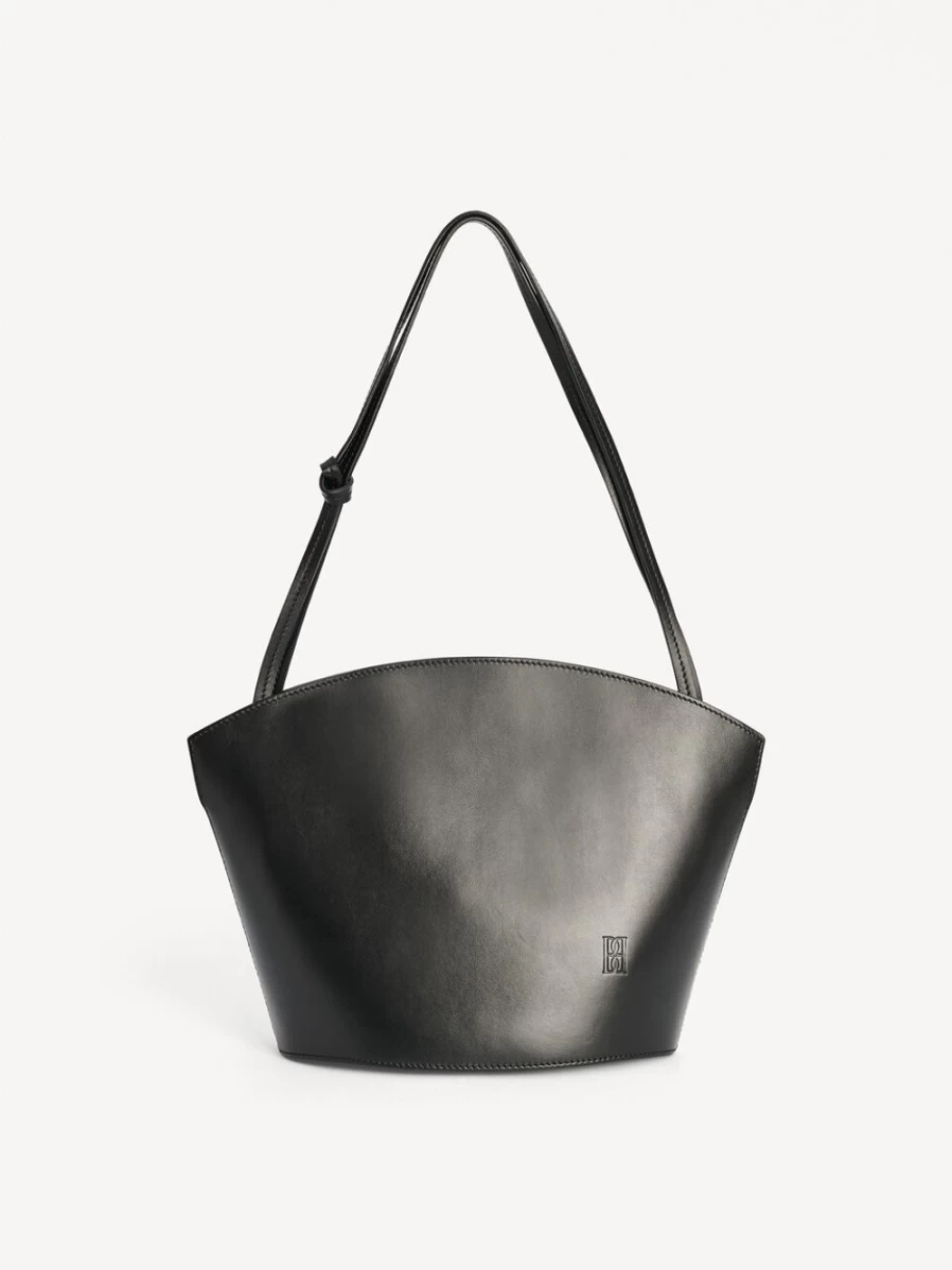 By Malene Birger Oblas Black Leather Shoulder Bag for Women