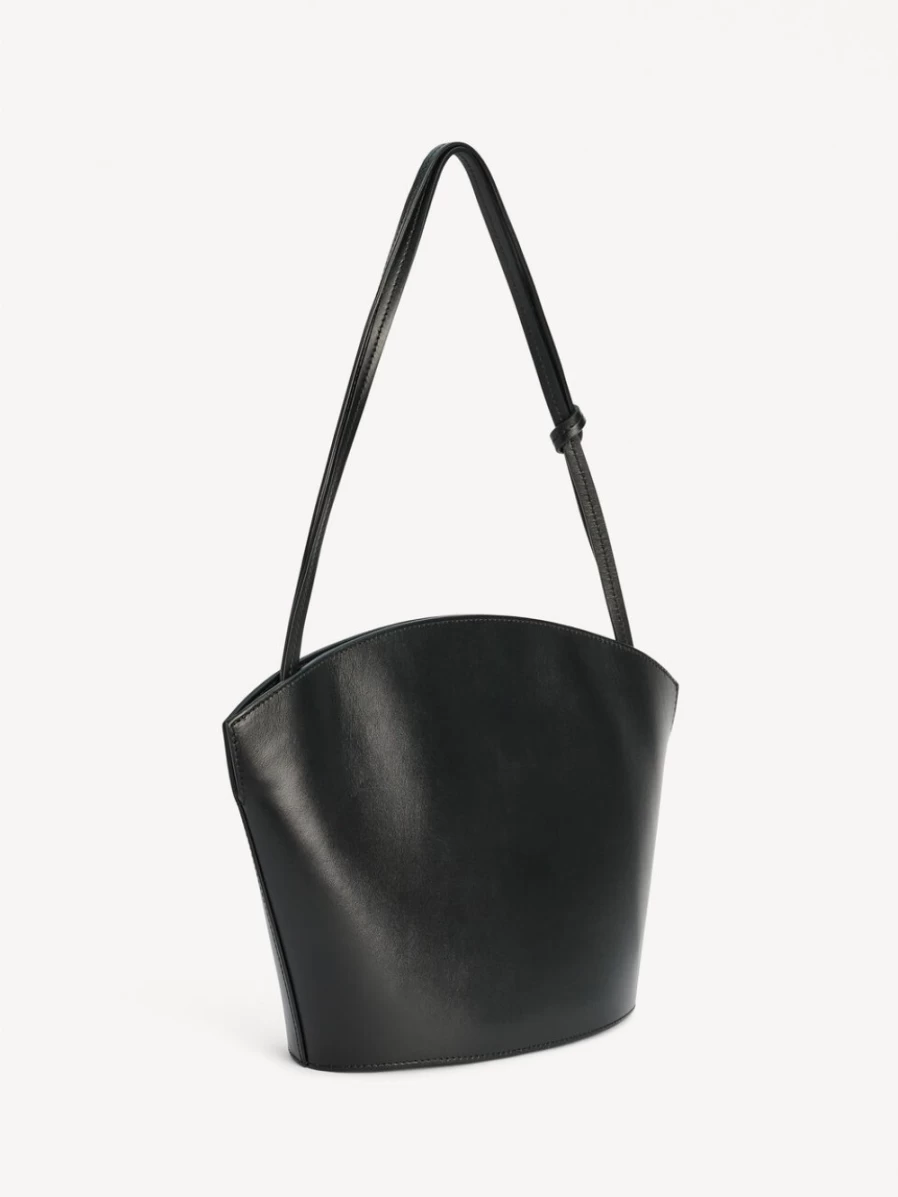 By Malene Birger Oblas Black Leather Shoulder Bag for Women