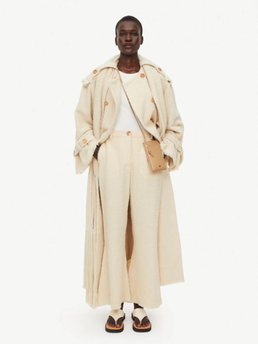 By Malene Birger Women's Caras Trousers in Sea Mist - Elegant High-Waisted Wide Leg Pants