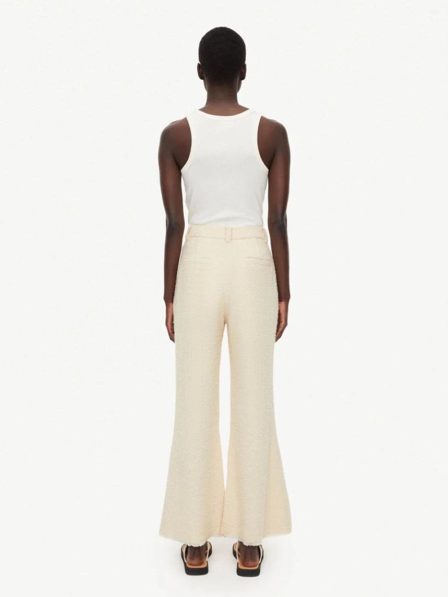 By Malene Birger Women's Caras Trousers in Sea Mist - Elegant High-Waisted Wide Leg Pants