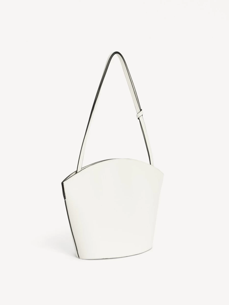 By Malene Birger Oblas Soft White Leather Shoulder Bag for Women